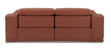 Load image into Gallery viewer, Italian Leather USB Reclining Sofa With Silver Legs - Camel