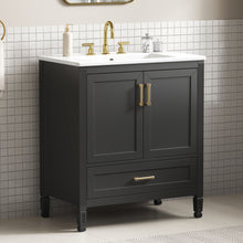 Load image into Gallery viewer, Elegant Fluted Bathroom Vanity With Sink, Soft Close Doors & Drawer