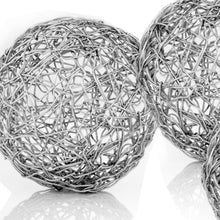 Load image into Gallery viewer, Wire 3 Decorative Orbs (Set of 3) - Silver