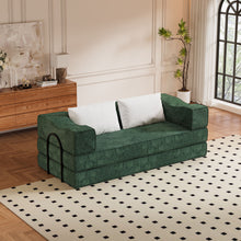 Load image into Gallery viewer, 3 Seat Folding Floor Couch & King Size Bed Mattress
