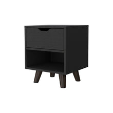 Load image into Gallery viewer, 19" One Drawer Faux Wood Nightstand - Black