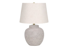Load image into Gallery viewer, Concrete Urn Table Lamp With Abstract Empire Shade - Cream