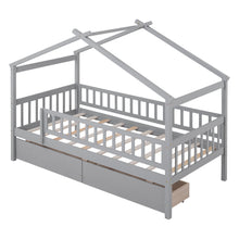 Load image into Gallery viewer, House Bed With 2 Drawers