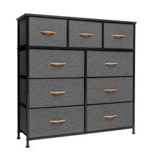 Load image into Gallery viewer, Steel And Fabric Nine Drawer Triple Dresser - Gray / White