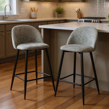 Load image into Gallery viewer, Steel Low Back Counter Height Bar Chairs (Set of 2) - Gray And Black