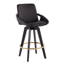 Load image into Gallery viewer, Cosmo - Contemporary Fixed Height Counter Stool With Swivel With Round Footrest (Set of 2)