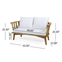 Load image into Gallery viewer, Patio Furniture Set, Outdoor Acacia Wood Patio Club Chair With Table