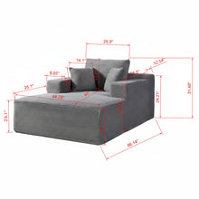 Load image into Gallery viewer, Convertible Chaise Lounge Chair With Wide Armrest & Throw Pillows