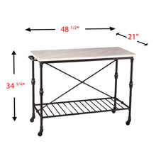 Load image into Gallery viewer, 49" Rolling Kitchen Island With Storage - Black / White