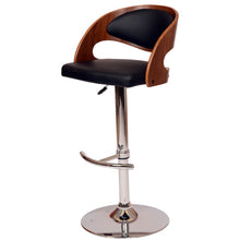 Load image into Gallery viewer, 43" Faux Leather Swivel Low Back Adjustable Height Bar Chair - Black / Silver
