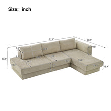 Load image into Gallery viewer, L-Shaped Modular Sofa With Double Layer Cushion