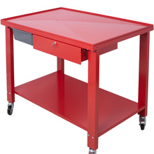 Load image into Gallery viewer, Transmission Teardown Work Station 1 / 2 Ton Capacity Sloping Drain Table Locking Drawer Removable Drain Basin Full-Width Lower Shelf Four 4" Caster Wheels