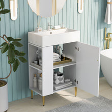 Load image into Gallery viewer, Bathroom Vanity, Combo Cabinet, Bathroom Storage Cabinet, Single Ceramic Sink