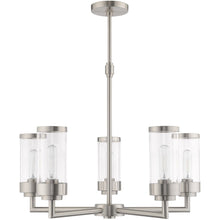 Load image into Gallery viewer, 22'' Five Light Dimmable Chandelier With Shades - Nickel