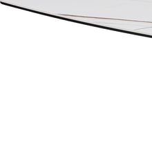 Load image into Gallery viewer, Ceramic Tile Steel Pedestal Console Table - White / Steel