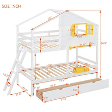 Load image into Gallery viewer, Bunk Bed With Playhouse Roof And Window