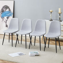 Load image into Gallery viewer, Modern Medieval Style Cushioned Side Chairs Set With Metal Legs For Kitchens
