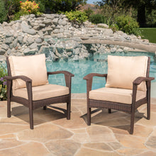 Load image into Gallery viewer, Honolulu - Club Chair (Set of 2) With Weather Resistant Wicker And Cushions - Brown / Tan