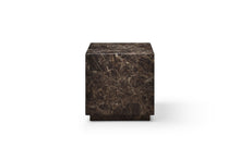 Load image into Gallery viewer, Marble Square Block End Table - Brown
