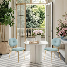 Load image into Gallery viewer, Modern Dining Chairs (Set of 2) Upholstered Accent Chairs With Metal Legs Space Saving Contemporary Seating - Green