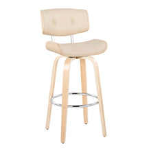 Load image into Gallery viewer, Lombardi - Mid Century Modern Fixed Height Barstool With Swivel With Round Footrest (Set of 2)
