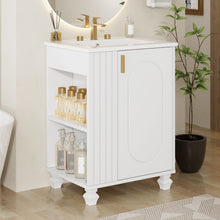 Load image into Gallery viewer, Classic Retro Bathroom Vanity With Sink, Door Shelf, Side Open Storage Frame