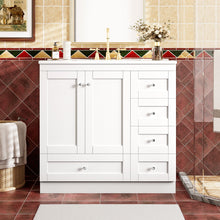 Load image into Gallery viewer, Shaker Free Standing Bathroom Vanity Cabinet & Sink, Soft Close Drawers, Soft Close Doors