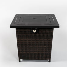 Load image into Gallery viewer, Square Fire Pit Table - Black Brown
