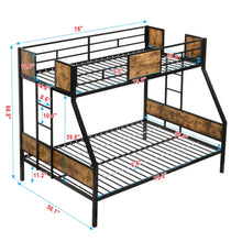 Load image into Gallery viewer, Modern Metal Bunk Bed With Dual Side Ladder And Metal Desig