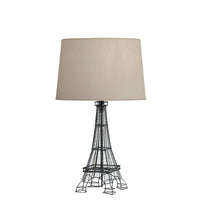 Load image into Gallery viewer, Acrylic Paris Desk Table Lamp With White Drum Shade - Black