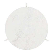 Load image into Gallery viewer, 25" Marble And Aluminum Round Cross Legs End Table - White And Silver