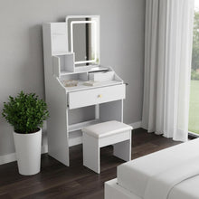 Load image into Gallery viewer, 43" Wood Lighted Vanity Two Drawer Dresser - White
