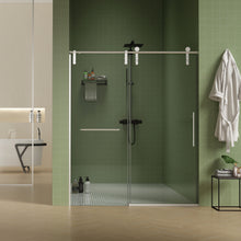 Load image into Gallery viewer, Frameless Shower Door, Sliding Shower Door, Premium 5 / 16" (8 Mm) Thick Tempered Glass Shower Enclosure With Towel Bar, Double Side Easy Clean Coat, Finished With Buffer