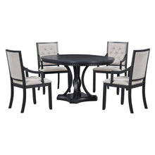 Load image into Gallery viewer, 5 Piece Dining Set Extendable Round Table And 4 Chairs - Black / Oak