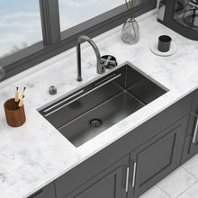 Load image into Gallery viewer, Undermount Stainless Steel Kitchen Sink With Pull Down Faucet & Ledge Workstation