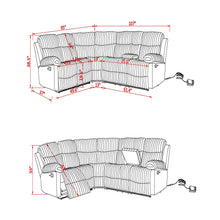 Load image into Gallery viewer, Bruni - Sectional Sofa With LED Lighting And Manual Recline - Gray