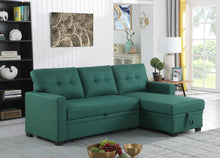 Load image into Gallery viewer, Upholstered Pull Out Sectional Sofa With Chaise