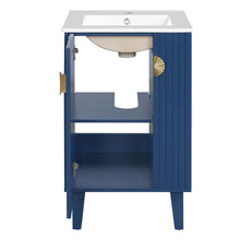 Load image into Gallery viewer, Bathroom Vanity With Sink, Soft-Close Door, Half-Moon Pulls
