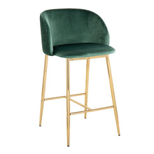 Load image into Gallery viewer, Fran - Pleated Waves Contemporary / Glam Fixed Height Counter Stool (Set of 2)