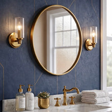 Load image into Gallery viewer, Jardin - Single Light Wall Sconce With Clear Ribbed Satin - Clear / Gold