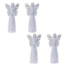 Load image into Gallery viewer, Poly Floral Wing Angel Figurines (Set of 4) - White