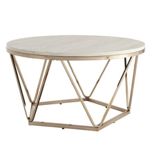 Load image into Gallery viewer, Solid Wood And Manufactured Wood And Metal Round Coffee Table - Champagne