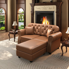Load image into Gallery viewer, Upholstered Sofa With Nailhead Trim, Rolled Armrests With Ottoman