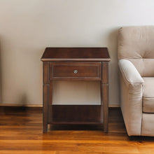 Load image into Gallery viewer, Manufactured Wood Rectangular End Table With Drawer And Shelf - Walnut
