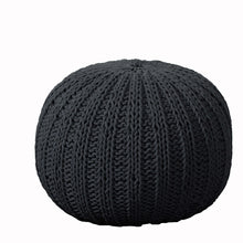 Load image into Gallery viewer, Round Cotton Ottoman - Black
