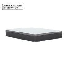 Load image into Gallery viewer, 12'' Hybrid Mattress In A Box, Plush Gel Memory Foam Mattress Top With Pocket Coil Base - Gray / White - Queen