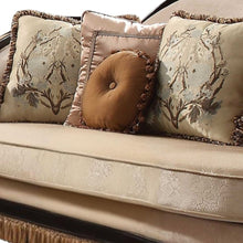 Load image into Gallery viewer, Velvet Curved Sofa And Toss Pillows - Tan