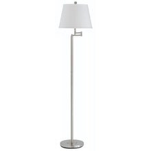 Load image into Gallery viewer, Swing Arm Floor Lamp With White Square Shade - Nickel