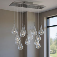 Load image into Gallery viewer, Bulb Multi Light Transparent Metal Dimmable Chandelier With Shades - Silver / Clear