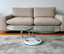 Load image into Gallery viewer, 32" Glass And Metal Round Abstract Coffee Table - Clear